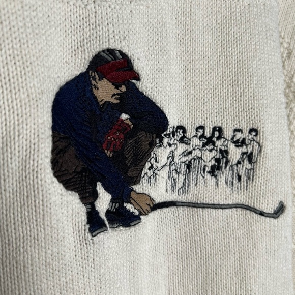 RARE Vintage Cypress Links Golf Sweater Off-White - Picture 4 of 5